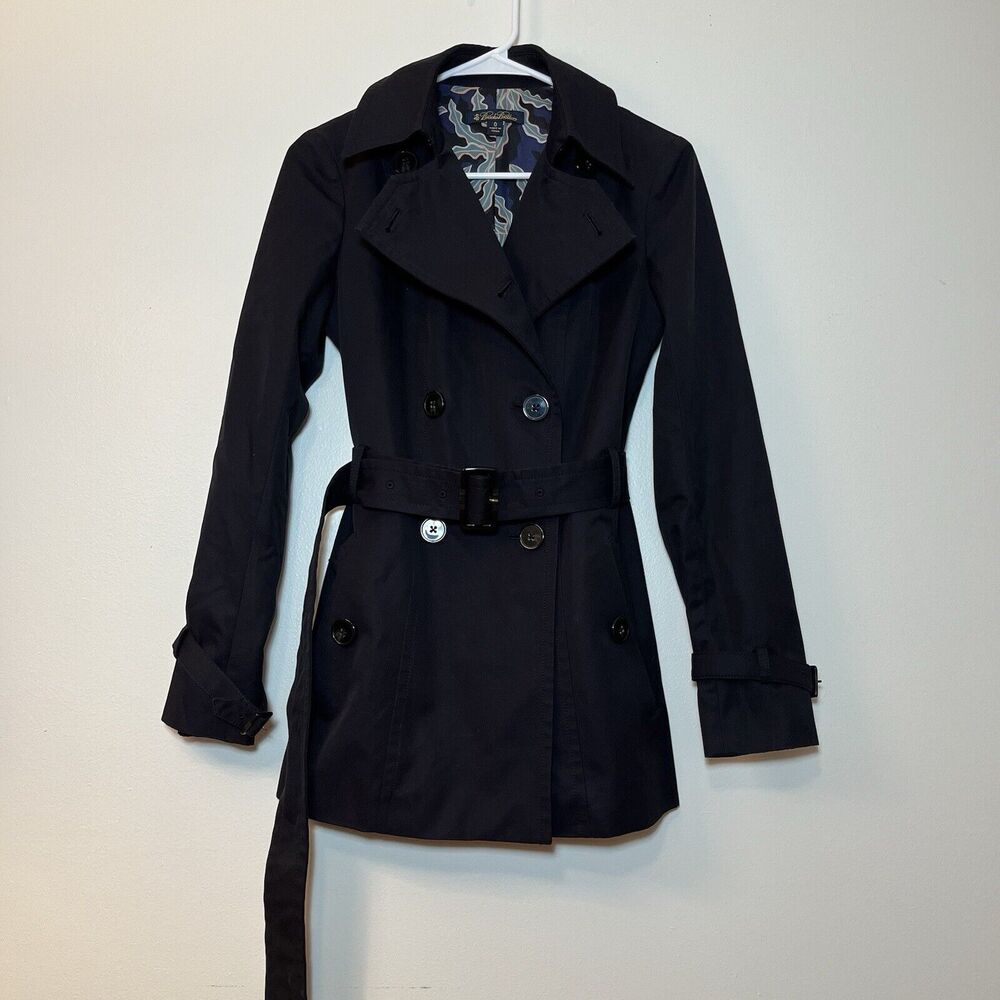Brooks Brothers Black Double-Breasted Trench Coat